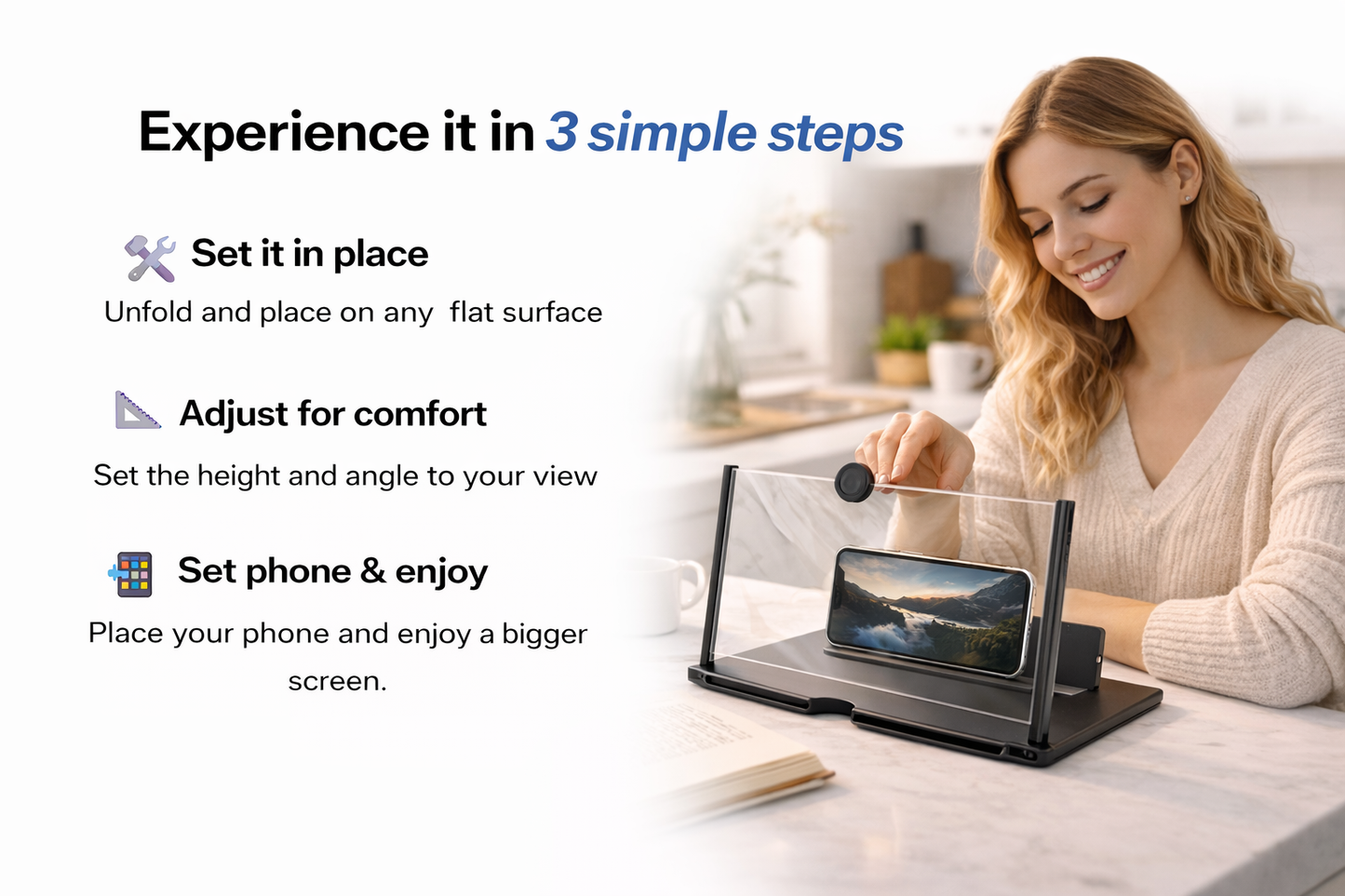 Foldable Phone Screen Magnifier